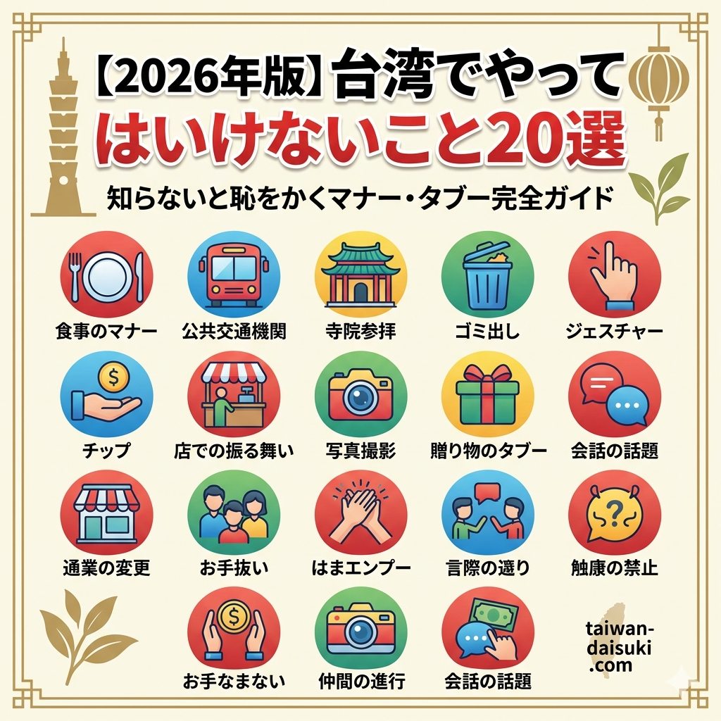 台湾 で やってはいけない こと