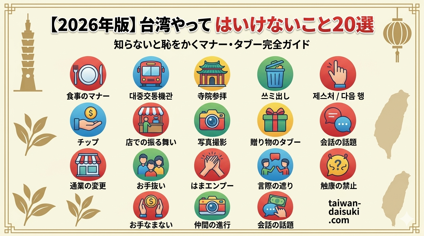 【2026年版】台湾でやってはいけないこと20選